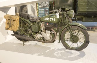 BSA M20 motorbike, REME museum, MOD Lyneham, Wiltshire, England, UK