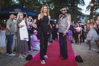 Jenice (Franziska Czurratis) and Harald Glööckler at the first Fashion Night for his new fashion