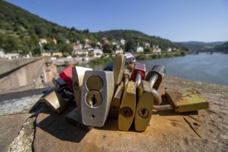 Heidelberg: Locks attached to the Old Bridge by lovers