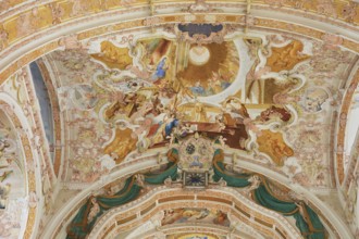 Fresco cycle, ceiling frescoes, interior of the Cistercian abbey church Fürstenfeld in