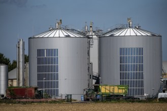 RWE biogas plant Bergheim-Paffendorf, where crops from regional agriculture, whole plant, grass and