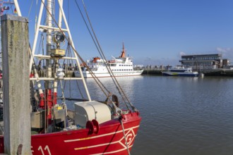 Neuharlingersiel, ferry from, to the island of Spiekeroog, fast ferries, Lower Saxony, Germany,