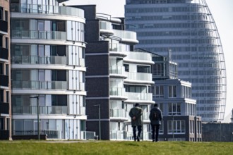 New residential buildings, flats between Viertal Neuer Hafen, on Lohmannstraße and Weserdeich,