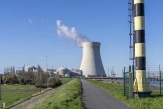 The Doel nuclear power plant on the Scheldt, one of two nuclear power plants in Belgium, consists