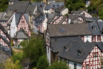 Monreal, idyllic half-timbered village in the Elz valley, in the district of Mayen-Koblenz, in