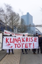 Protest action by the Fridays For Future movement at the Datteln 4 coal-fired power plant, against