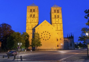 Historic old town, St Paul's Cathedral on the market square, medieval Romanesque cathedral, in