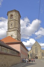 Historic St Paul's Tower and Predigerkirche, Erfurt, Thuringia, Germany, Europe