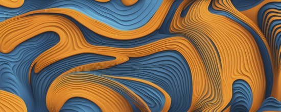 Seamless abstract pattern of vector fluid curved lines creating a dynamic ripple effect in vibrant