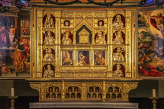 High altar in the interior of the Catholic Church of St Viktor in Xanten, Lower Rhine, North