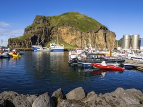 Trawlers, boats in the harbour, Heimaey, Westman Islands, Suðurland or South Iceland, Iceland,