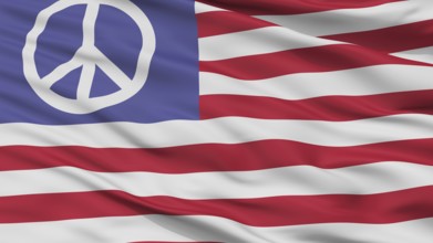 Us Peace Flag, Closeup View