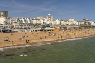 On the beach in the seaside resort of Brighton, England, Great Britain