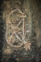 Anbangbang Gallery, depiction of the Lightning Man (Namarrkon) and other mystical beings, Kakadu