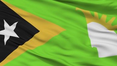 Lautem City Flag, Country East Timor, Closeup View, 3D Rendering