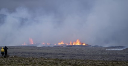 Volcanic eruption in Iceland, near Grindavik, Iceland, Europe