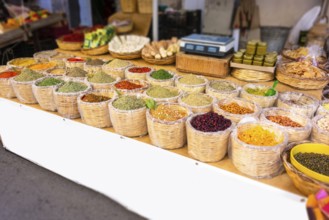 An image of a typical herbs market Sicily Italy