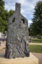 Springfield, Illinois, 'Acts of Intolerance, ' a sculpture by Preston Jackson shows burned-out