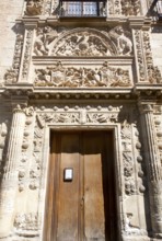 Plateresque facade of Renaissance mansion building Casa de Castril housing the Museo Arqueologico,