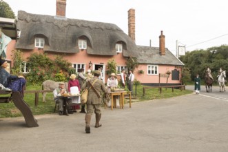 Filming a scene for Stanley's War film directed by Tim Curtis outside the Sorrel Horse pub,