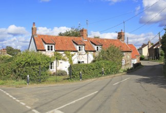 Attractive rural village cottages, Blaxhall, Suffolk, England, UK