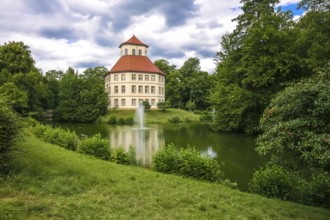 Oppenweiler moated castle, built in the 18th century, classicist style, castle complex in