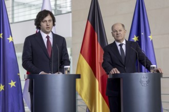 Federal Chancellor Olaf Scholz and Irakli Kobakhidze, Prime Minister of Georgia, at a press