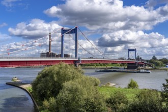 The Friedrich Ebert Bridge over the Rhine between Ruhort and Homberg, Duisburg, North