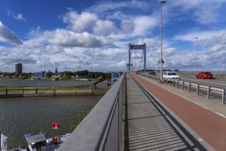 The Friedrich Ebert Bridge over the Rhine between Ruhrort and Homberg, Duisburg, North