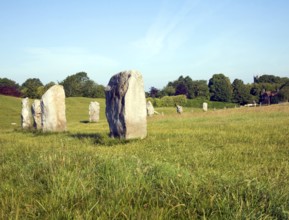 Standing stones of the henge at Avebury, Wiltshire, England, United Kingdom, Europe