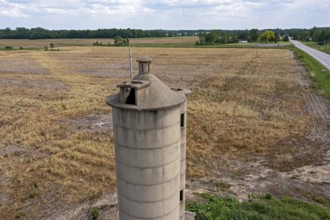 Cadmus, Michigan, An old, empty silo with a cupola on a Michigan farm