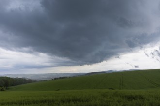 Heavy rain showers and thunderstorms over Possendorf in the Eastern Ore Mountains, Possendorf,