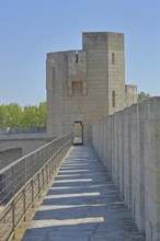 Battlements with battlements and Porte des Cordeliers, town gate, historic town fortifications,