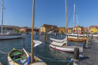 Maritime Svendborg, museum harbour, historic sailing ships, wooden boats, Great Belt, Baltic Sea,