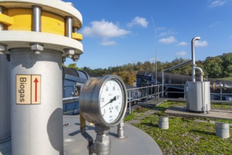 Digester, pipelines of the biogas plant of the company Reterra, biogas is produced in a digester