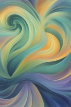 Abstract painting symbolizing the tranquil impact of cannabis in swirling soft pastel hues, AI