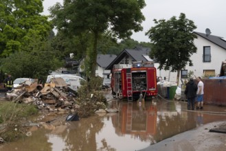 Flood in North Rhine-Westphalia, the village of Iversheim on the Erft was almost completely flooded