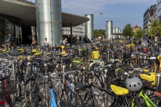 Bicycle parking, Nørreport metro station, in the city centre of Copenhagen, considered the bicycle