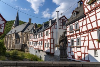 Monreal, idyllic half-timbered village in the Elz valley, in the district of Mayen-Koblenz in