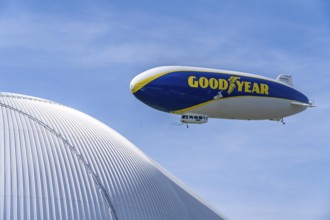 The Zeppelin NT, newly stationed at Essen/Mülheim Airport, undertakes sightseeing flights over the