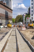 Construction site at the main railway station, for the new Citybahn, a new tram line over 5 km