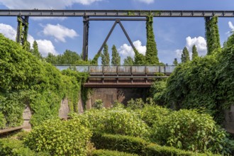 The Duisburg Nord Landscape Park, gardens in the storage bunkers of the sintering plant,