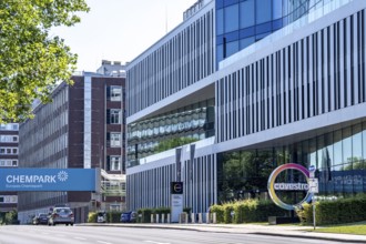 Corporate headquarters of Covestro AG in Leverkusen, at the Chempark, North Rhine-Westphalia,