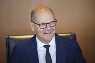 Olaf Scholz (SPD), Federal Chancellor, pictured during a cabinet meeting in the Federal Chancellery