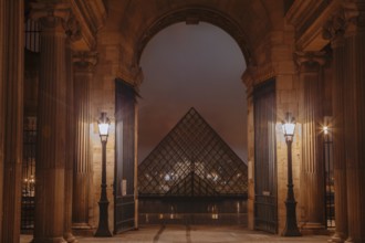 Glass pyramid at the Louvre Museum, Paris, Ile de France, France, Paris, Ile de France, France,