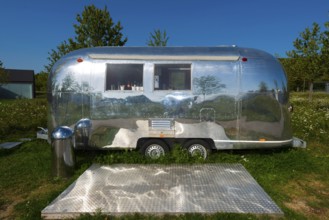 Airstream camper, caravan, landscape, campsite, travel, holiday, camping holiday, campers,