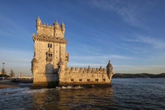 Belem Tower or Tower of St Vincent, famous tourist landmark of Lisboa and tourism attraction, on