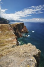 Madeira Island scenic rugged landscape view from Ponta do Sao Lourenco cape. Madeira, Portugal,