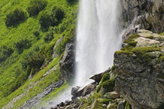 Wyssebach Falls plunges over a striking cliff, Canton of Bern, Switzerland, Europe