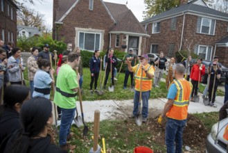 Detroit, Michigan, The nonprofit Greening of Detroit plants trees in the Morningside neighborhood.